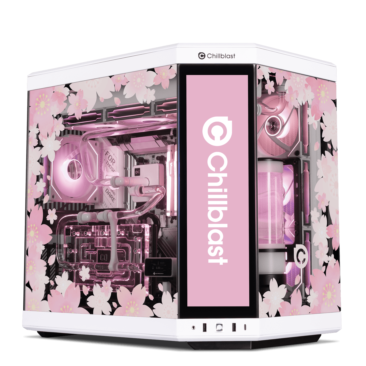 Chillblast The Verge Sakura Edition Ryzen 9 X3D2 RTX 5080 Water Cooled Gaming PC
