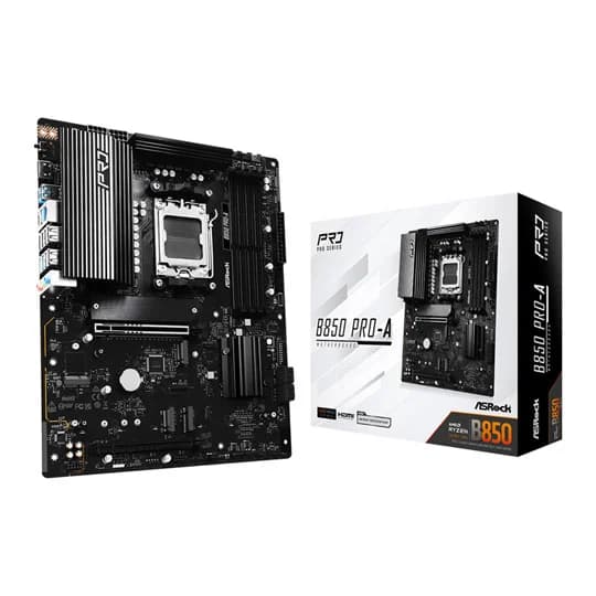 ASRock B850 Pro-A WiFi AMD Ryzen AM5 DDR5 ATX Motherboard - 90-MXBQN-A0UAYZ