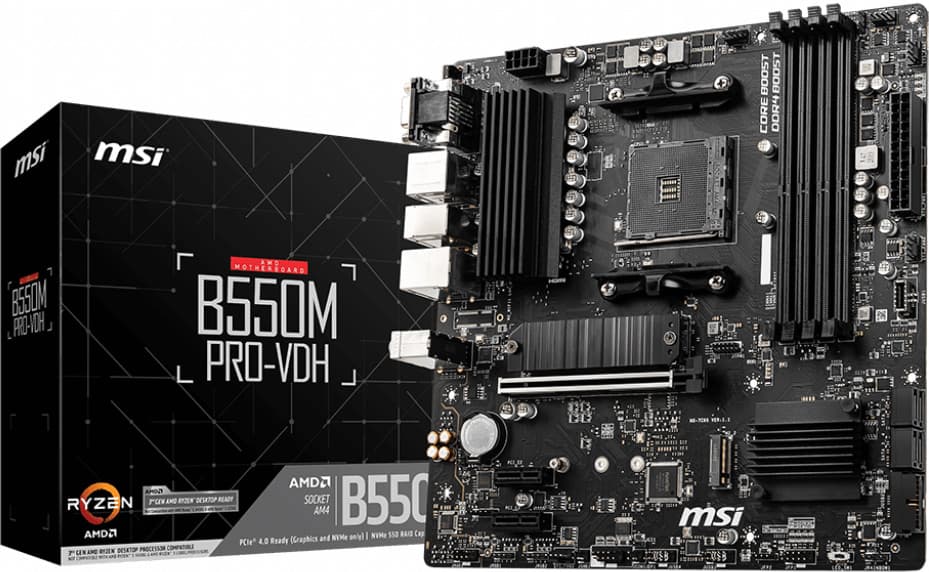 MSI B550M PRO-VDH AMD DDR4 Micro ATX Motherboard - Socket AM4
