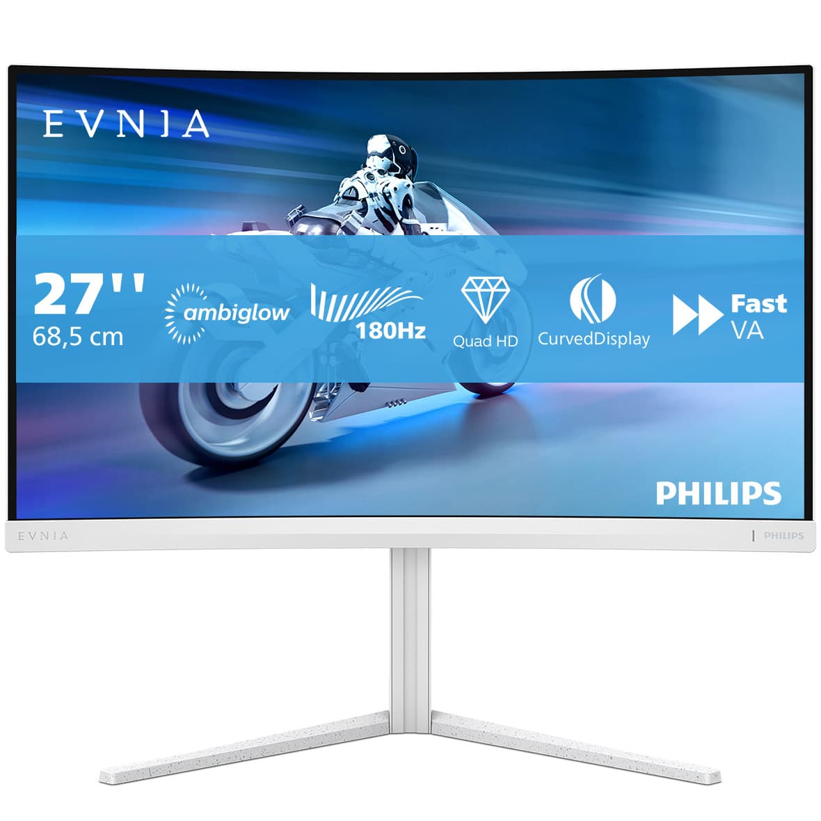 PHILIPS Evnia 27M2C5501/00 Quad HD 27" Curved VA LCD Gaming Monitor - White