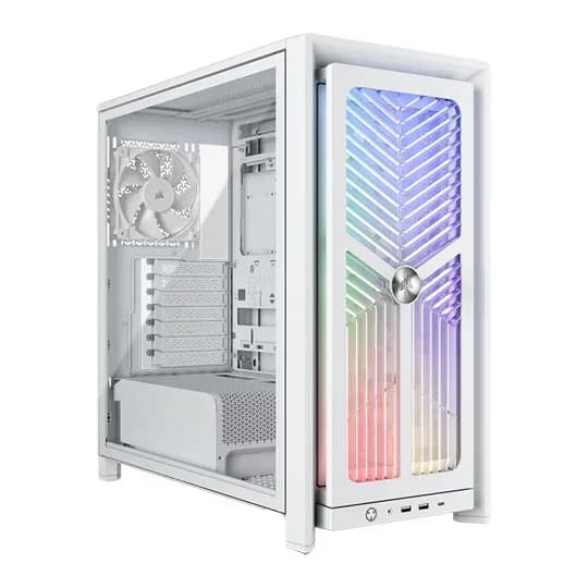 CORSAIR FRAME 4000X RS ARGB High-Airflow Mid-Tower PC Case with Tempered Glass – White - CC-9011303-WW