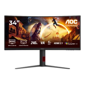 AOC 34" CU34G4Z 3440x1440 Fast VA 240Hz 1ms Curved 450cd/m2 HDR400 HDMI 2.1 Ultrawide PC Gaming Monitor