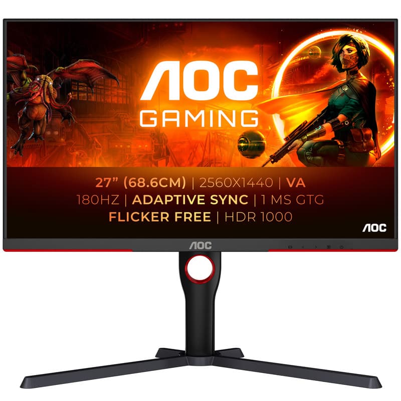 AOC Q27G3XMN/BK Quad HD 27" VA Mini LED Gaming Monitor - Black