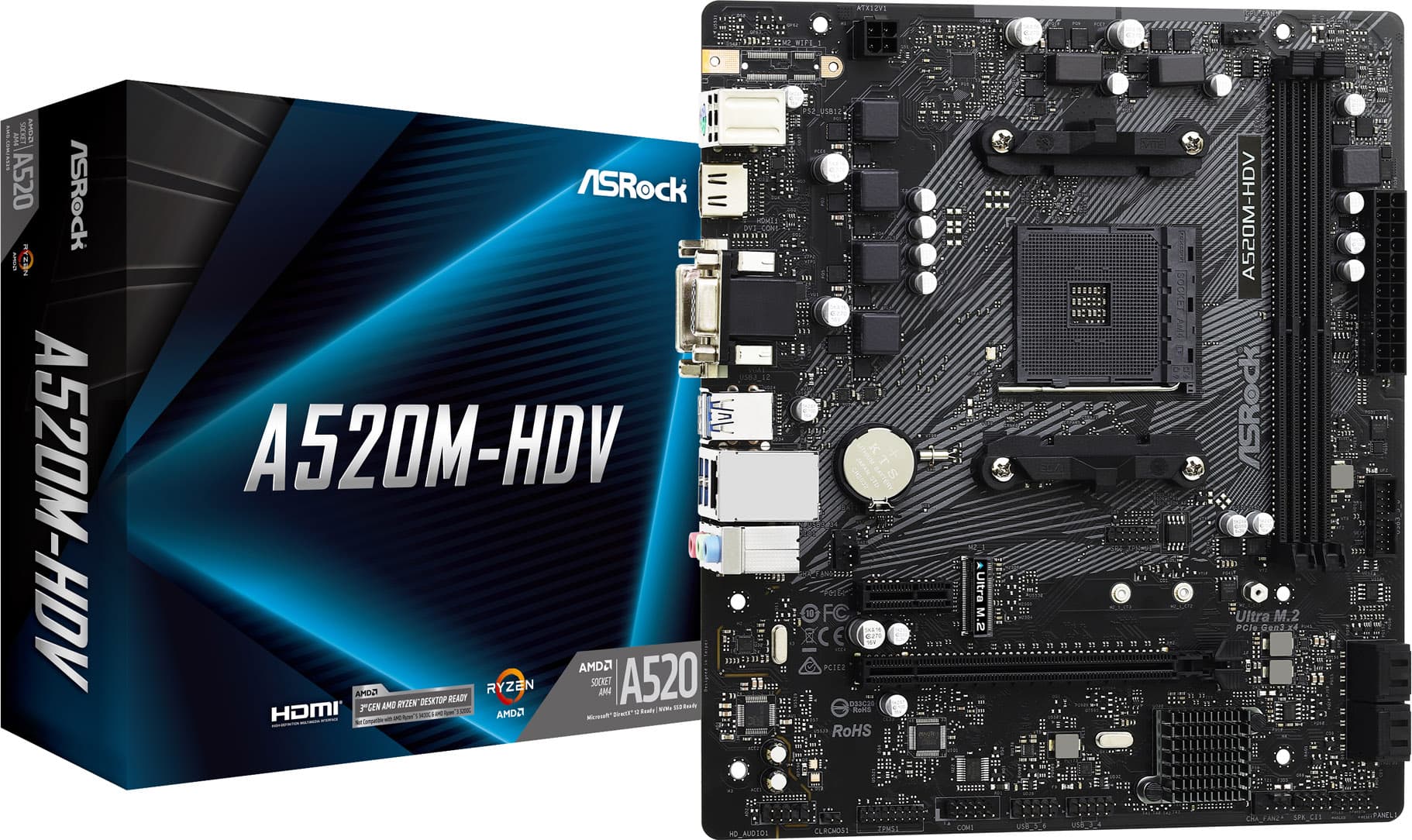 Asrock A520M-HDV motherboard Socket AM4 micro ATX