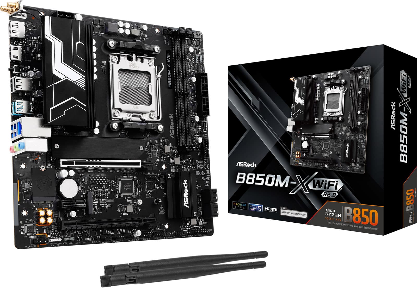 ASRock B850M-X WiFi R2.0 AMD Ryzen AM5 DDR5 mATX Motherboard - 90-MXBRU-A0UAYZ