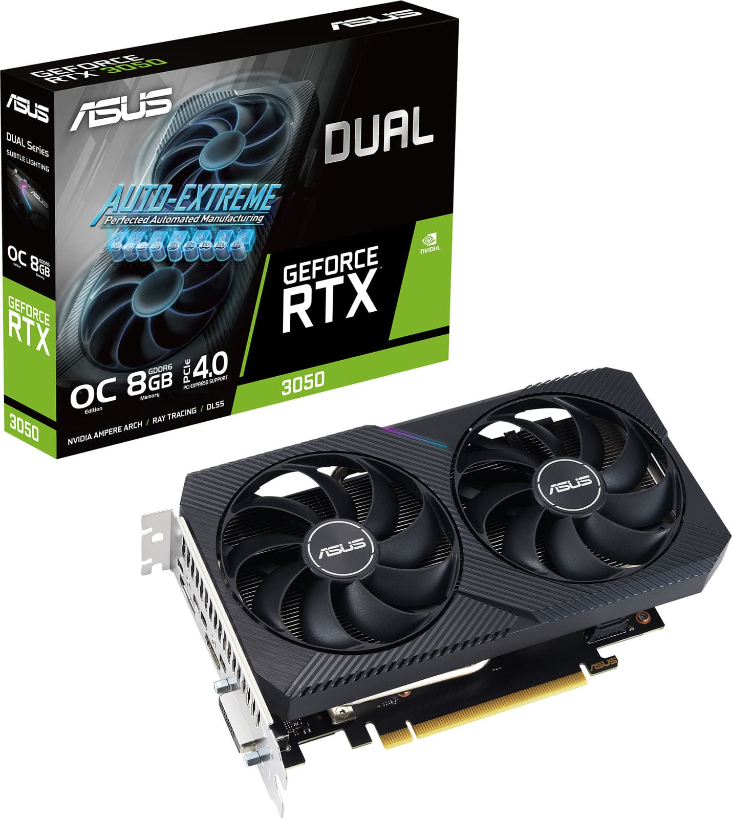 ASUS Dual Nvidia GeForce RTX 3050 OC Edition 8GB GDDR6 Graphics Card - DUAL-RTX3050-O8G-V2