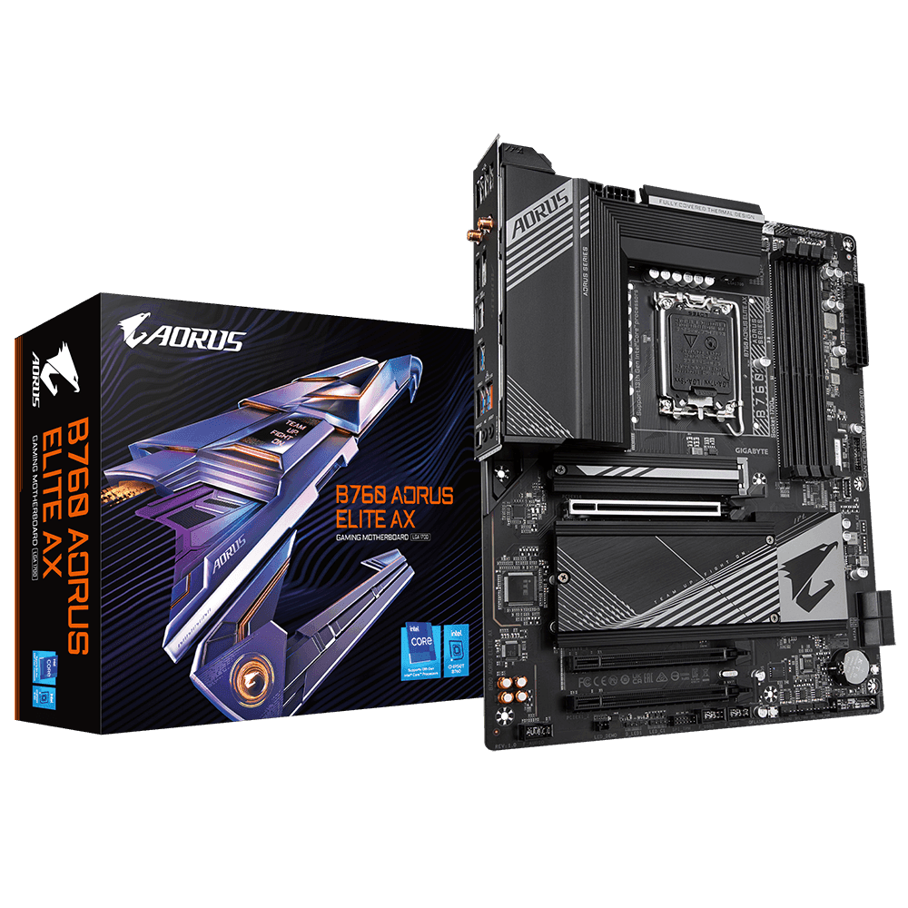 Gigabyte B760 AORUS ELITE AX Intel DDR5 ATX WIFI Motherboard - LGA 1700