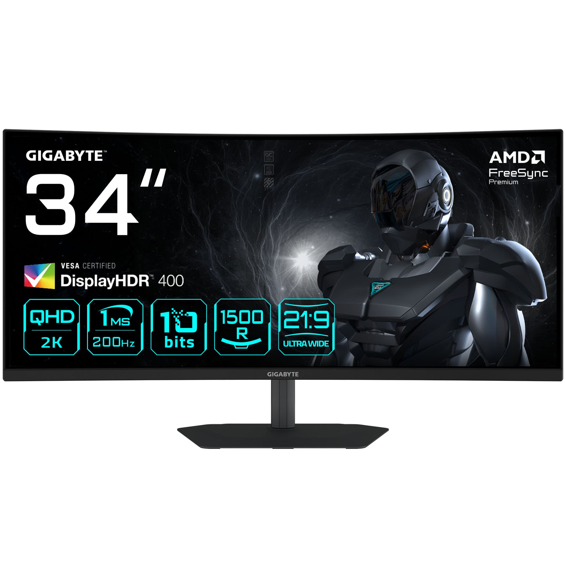 GIGABYTE G34WQC2 Wide Quad HD 34" Curved LED Gaming Monitor - Black