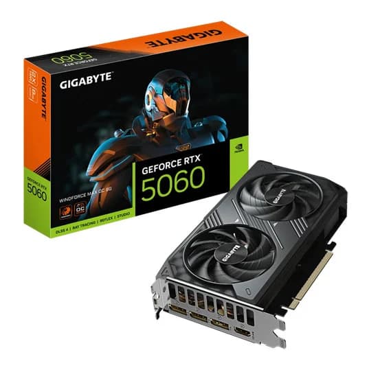 GIGABYTE GeForce RTX 5060 WINDFORCE OC 8GB GDDR7 Graphics Card - GV-N5060WF2OC-8GD