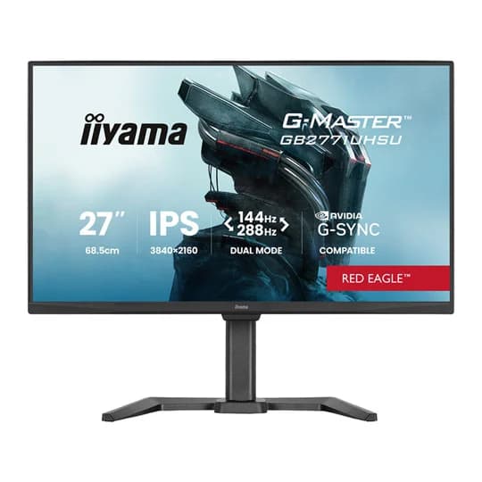 iiyama G-MASTER GB2771UHSU-B1 27" 4K Ultra HD IPS 144Hz 0.8ms USB-C HDR400 Height Adjustable Gaming Monitor with Speakers