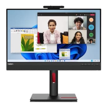 Lenovo ThinkCentre TIO 24 Gen 5 23.8" Full HD IPS 60Hz 4ms Height Adjustable Conferencing Monitor with Speakers and WebCam