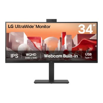 LG 34BA85QE-B 34" Curved IPS Ultrawide Quad HD USB-C Height Adjustable Docking Monitor