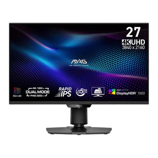 MSI MAG 274UPDF E16M 27" 3840x2160/1920x1080 Dual Mode Rapid IPS Mini LED 160Hz/320Hz 0.5ms A-Sync Widescreen Gaming Monitor Monitor