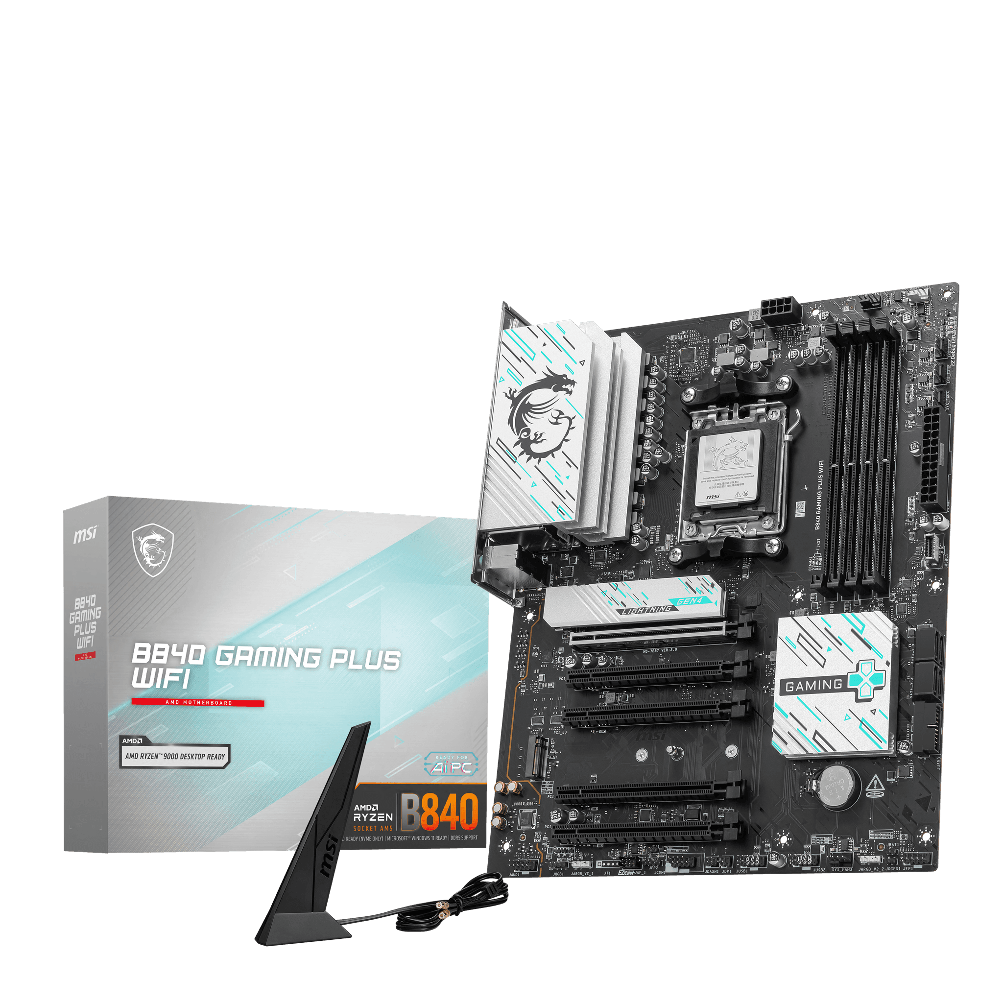 MSI B840 GAMING PLUS WIFI (AMD AM5) B840 ATX Motherboard