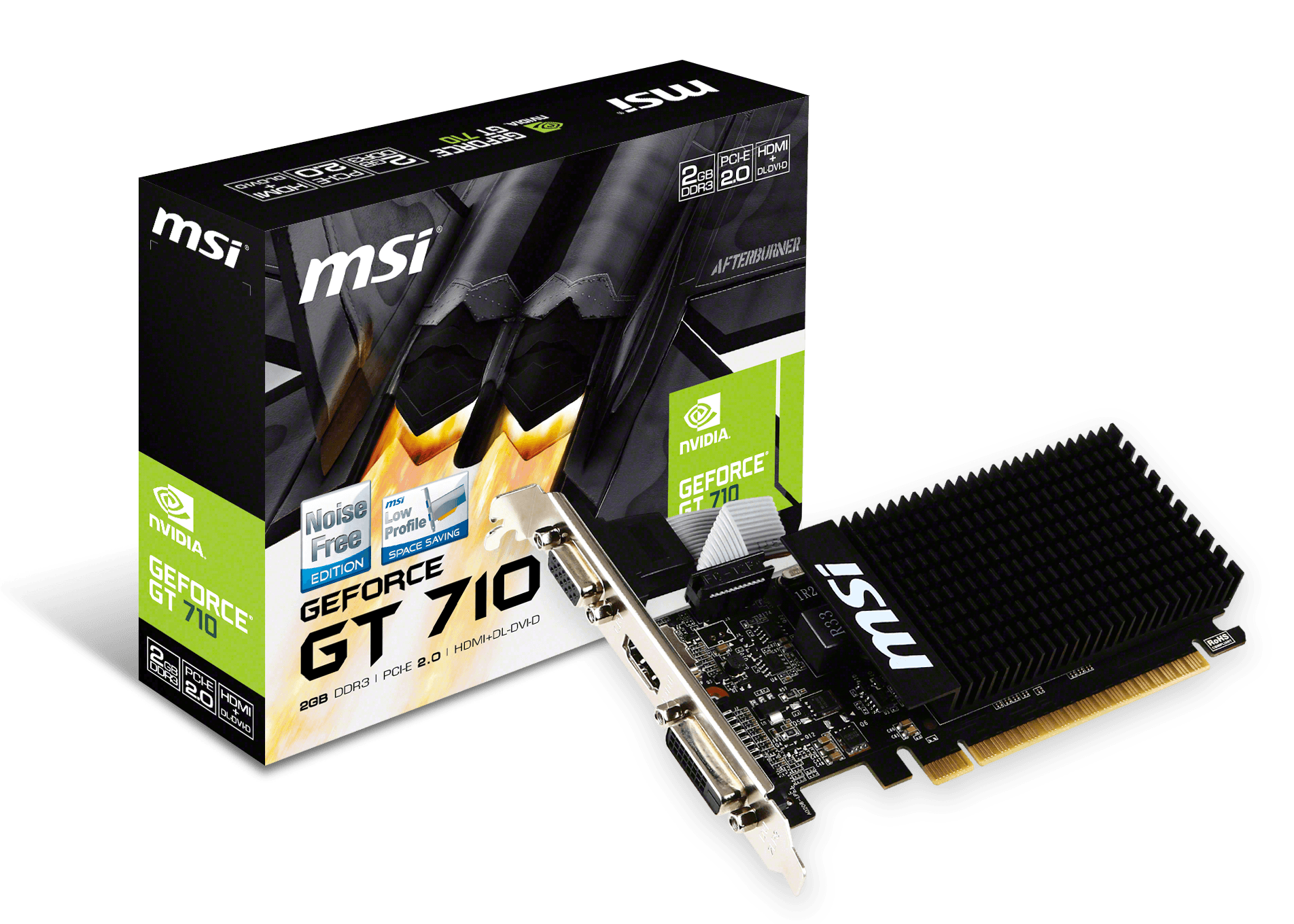 MSI GeForce GT 710 2GD3H LP 2GB GDDR3 Low Profile PCI-Express Graphics Card