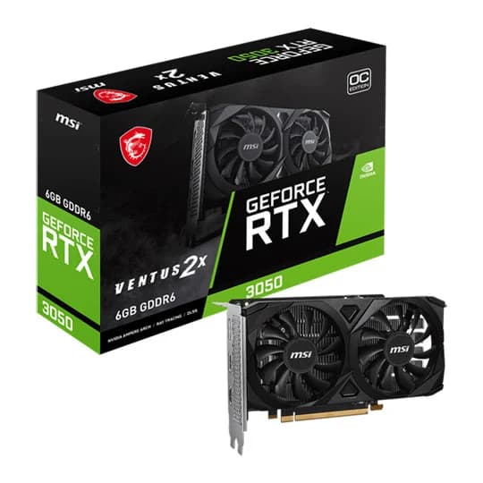 MSI GeForce RTX 3050 VENTUS 2X E 6GB OC GDDR6 Graphics Card