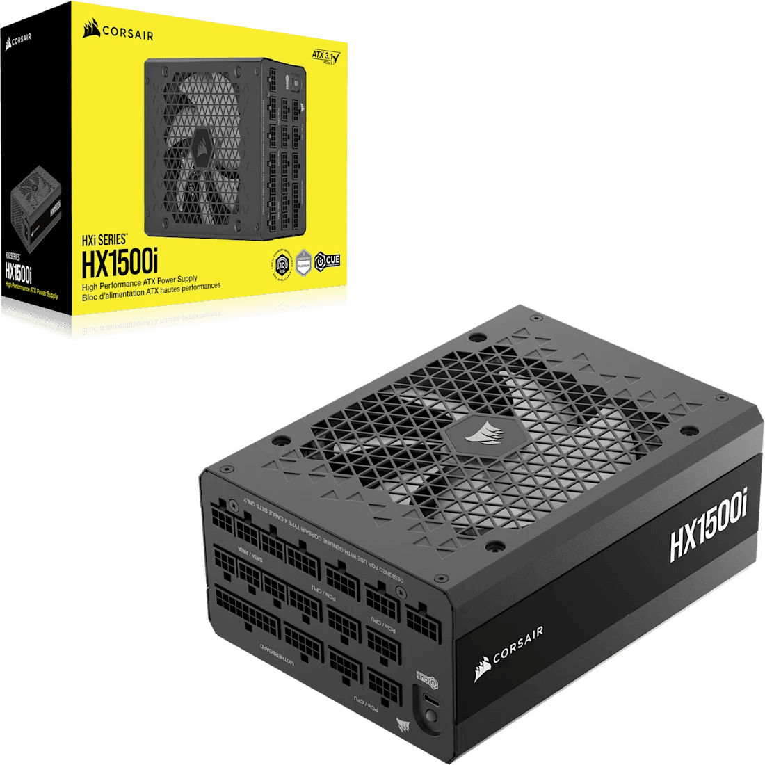 Corsair HXi Series HX1500i 1500W ATX 3.1 PCIe 5.1 Cybenetics Platinum Modular Power Supply