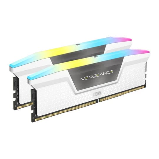 Corsair VENGEANCE RGB 64GB (2x32GB) DDR5 DRAM Up To 6000MT/s CL30 AMD EXPO & Intel XMP Memory Kit - White