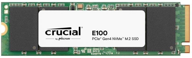 Crucial E100 PCIe 4.0 NVMe SSD 1TB M.2 2280 - Read 5000MB/s, Write 4500MB/s - CT1000E100SSD8 - BULK PACK