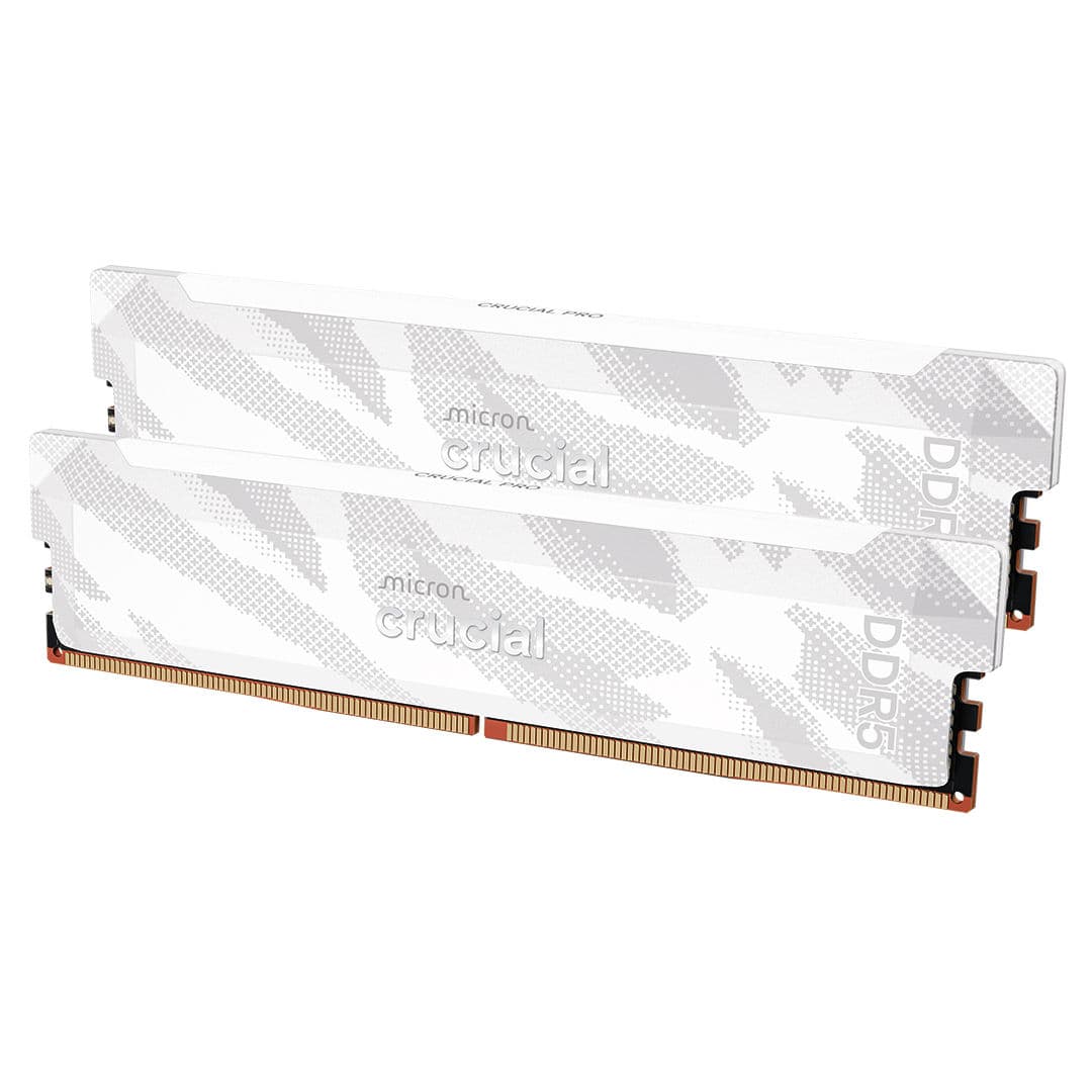 Crucial Pro OC 32GB (2x16GB) DDR5 PC5-48000C32 6400MHz Dual Channel Kit - White