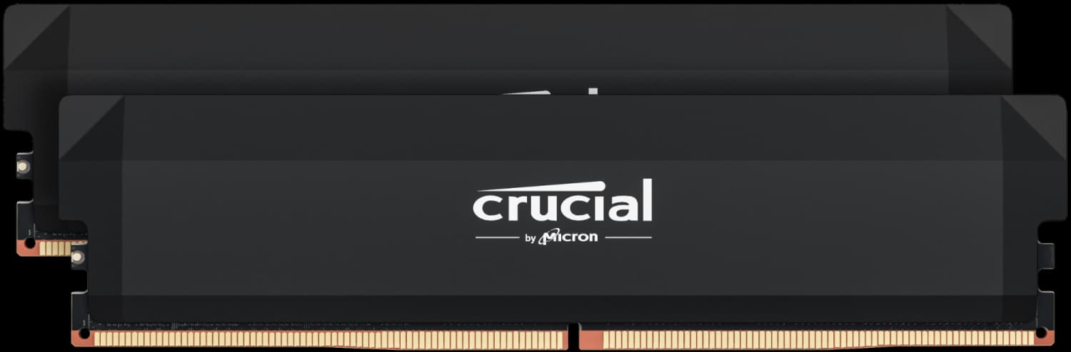 Crucial Pro Overclocking 64GB DDR5 Desktop Memory Kit in Black, 2 x 32GB, 6400MTs, PC5-51200, CL36, 1.35V