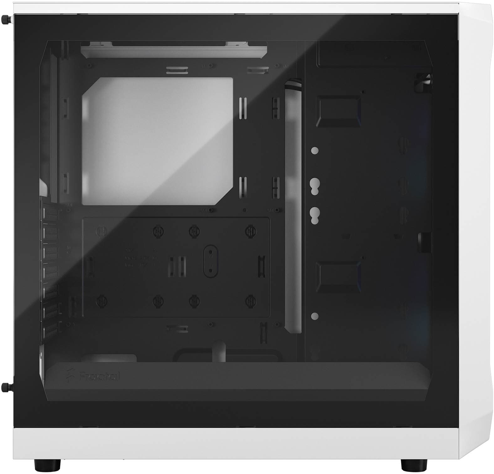 Fractal Design Focus 2 RGB Mid Tower Case, White, ATX, Clear Tempered Glass Side Panel