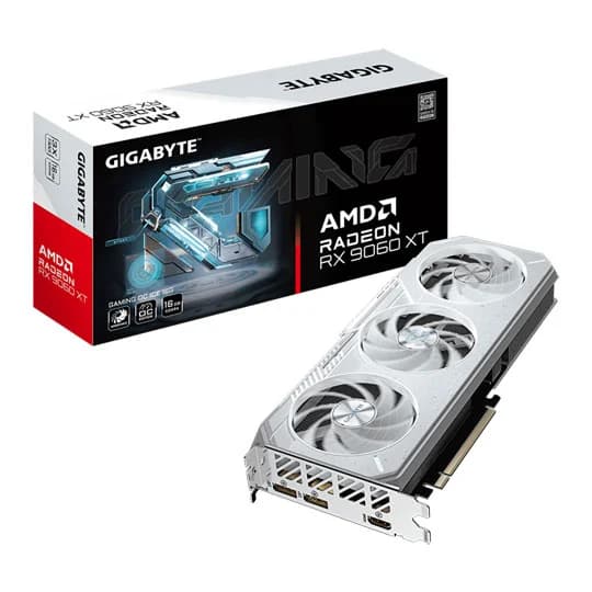 Gigabyte Radeon RX 9060 XT GAMING OC ICE 16G GDDR6 16GB Graphics Card White - GV-R906XGAMINGOCICE-16GD