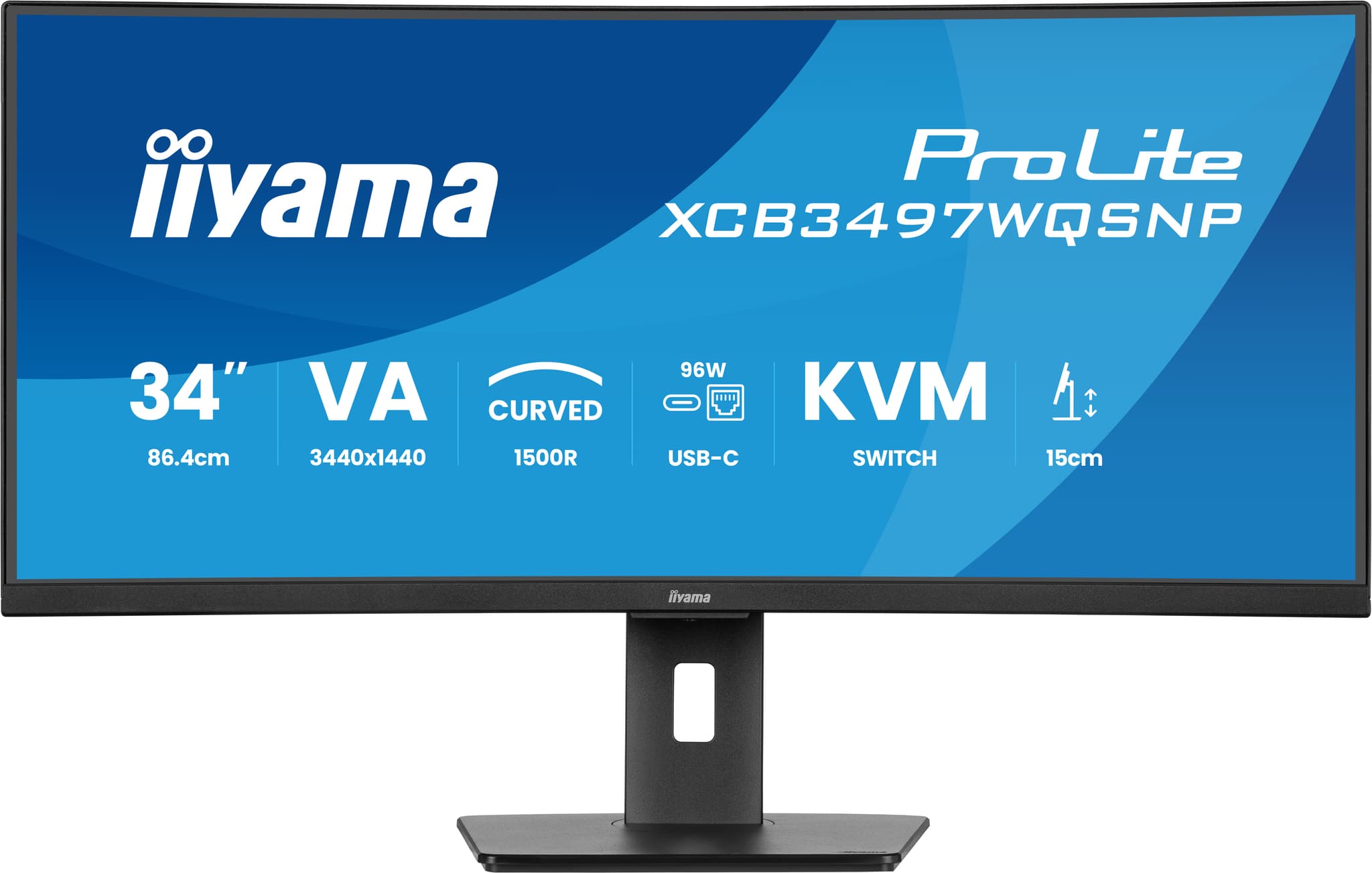 iiyama ProLite XCB3497WQSNP 34 inch UWQHD VA 120Hz Curved Ultrawide Monitor in Black