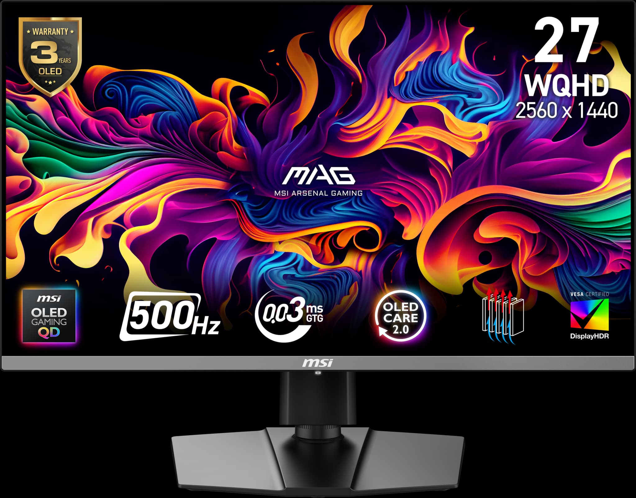 MSI MAG 272QP QD-OLED X50 27 inch 500Hz 0.03ms USB-C Gaming Monitor
