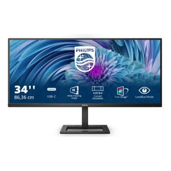 Philips E Line UltraWide 346E2LAE/00 34" Wide Quad HD 4ms Built in Speakers USB-C Monitor