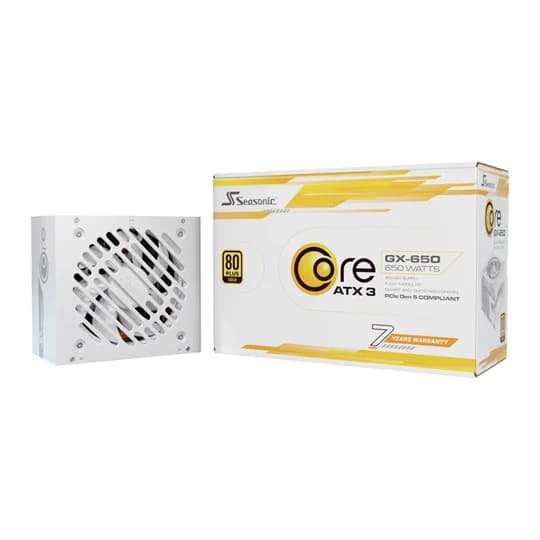 Seasonic Core GX White ATX 3.1 650W Fully Modular 80+ Gold PCIE 5.1 Power Supply/PSU