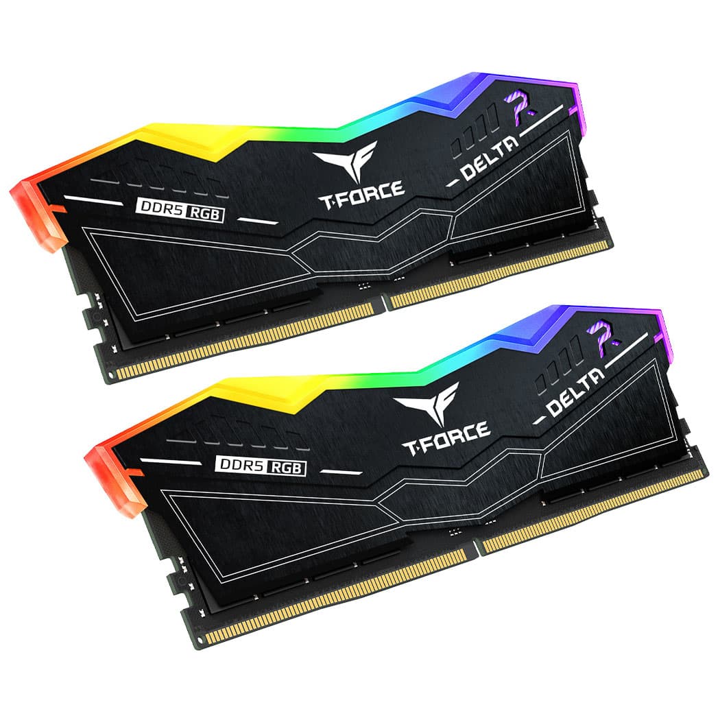 TeamGroup Delta RGB 32GB (2X16GB) DDR5 PC5-44800C30 6000MHz Dual Channel Kit - Black (FF3D532G6000HC30DC01)