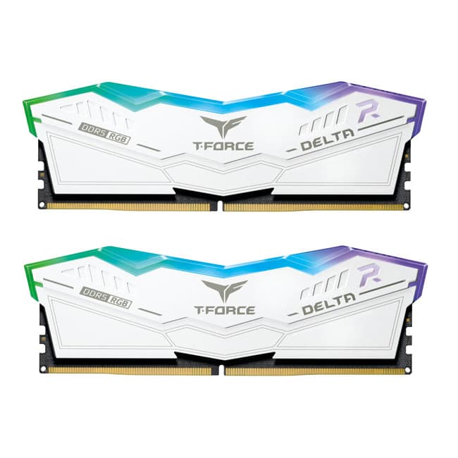 TeamGroup Delta RGB 32GB (2X16GB) DDR5 PC5-51200C40 6400MHz Dual Channel Kit - White
