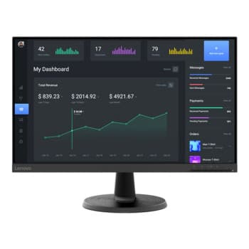 Lenovo D24-40 23.8" Full HD VA WLED 75Hz 4ms AMD FreeSync Monitor - Raven Black