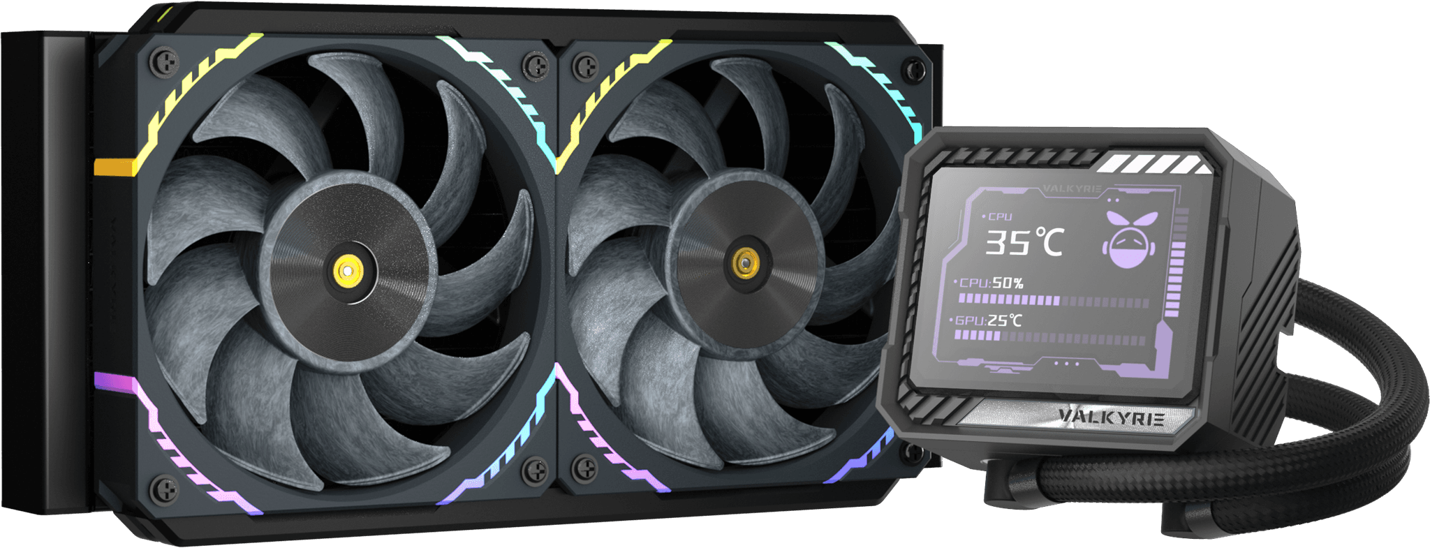 Valkyrie V240 LCD 240mm AiO Liquid CPU Cooler in Black