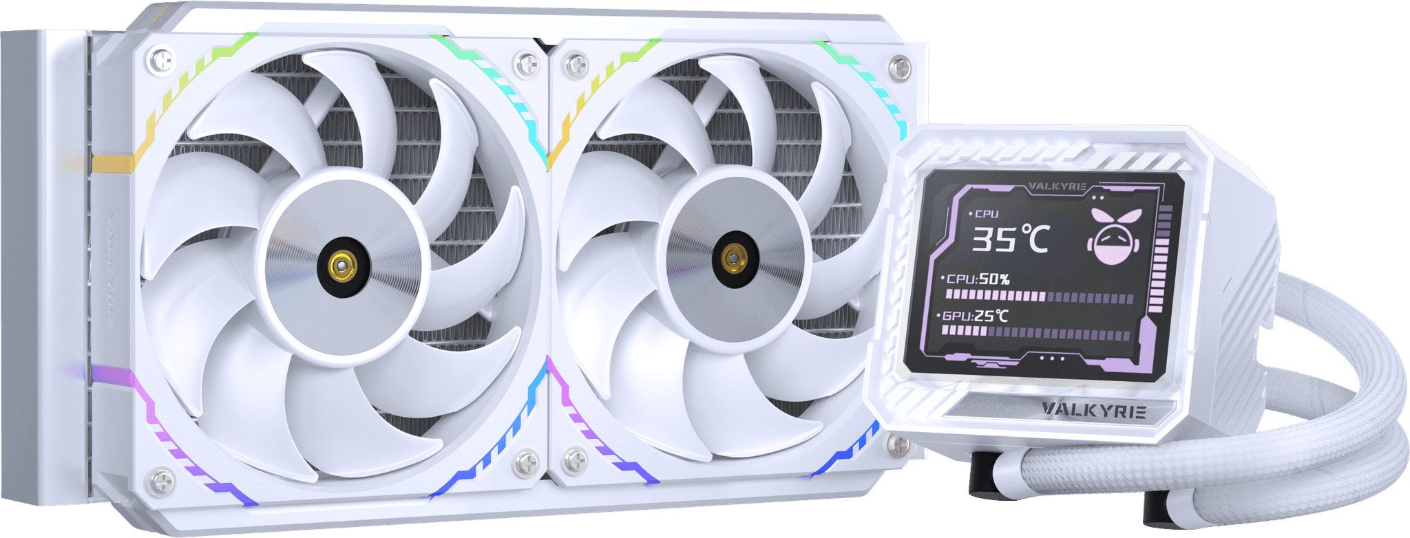 Valkyrie V240 LCD 240mm AiO Liquid CPU Cooler in White