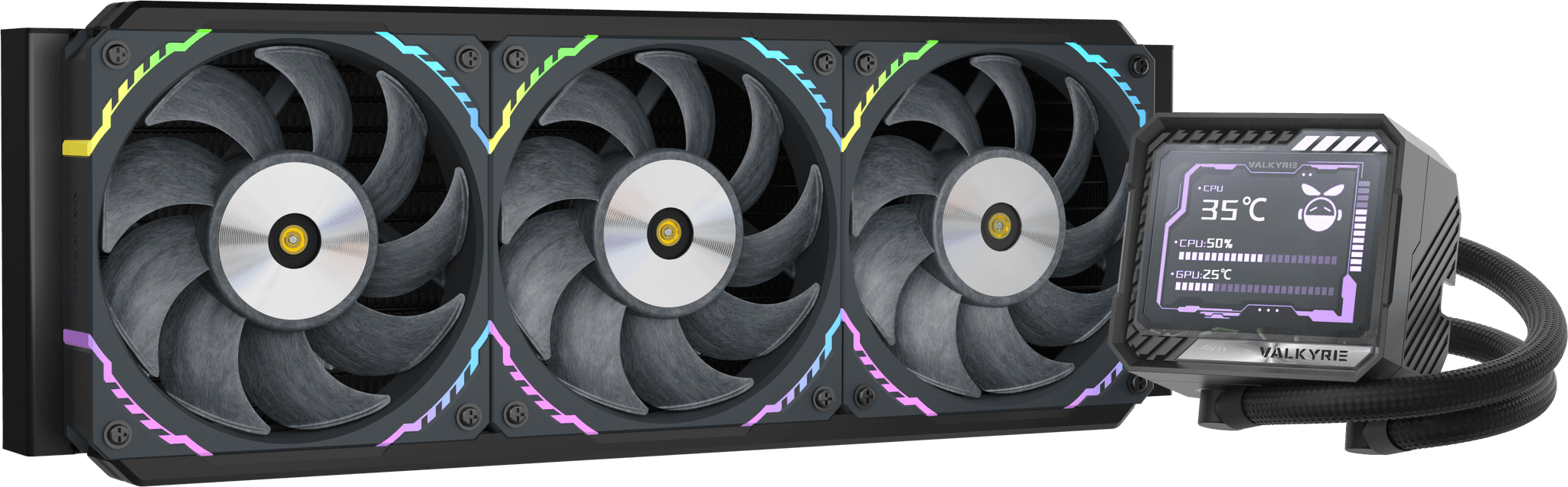 Valkyrie V360 LCD 360mm AiO Liquid CPU Cooler in Black