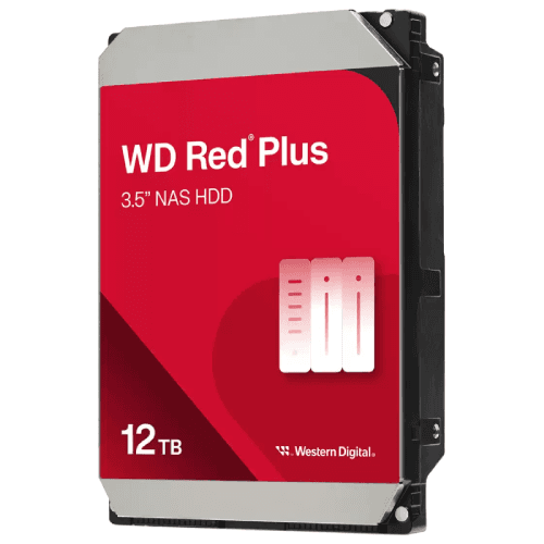 WD Red Plus WD120EFGX - Hard drive - 12 TB - internal - 3.5" - SATA 6Gb/s - 7200 rpm - buffer: 512 MB