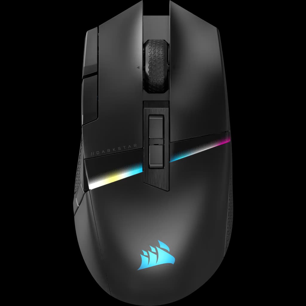 Corsair DARKSTAR WIRELESS RGB MMO / MOBA Gaming Mouse - 26,000 DPI, 15 Programmable Buttons, 80hr Battery - Black