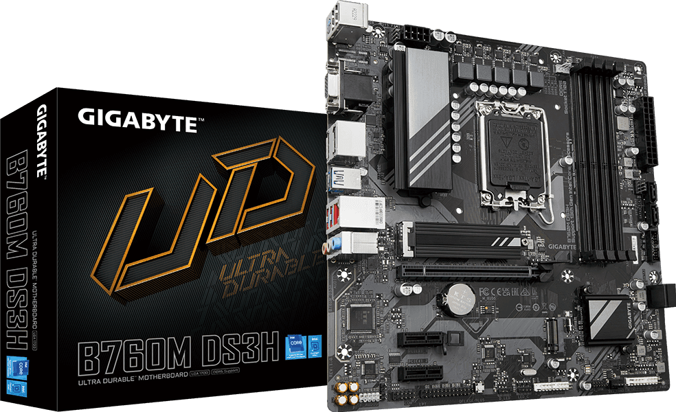 GIGABYTE B760M DS3H LGA1700 GEN5 Motherboard, Black