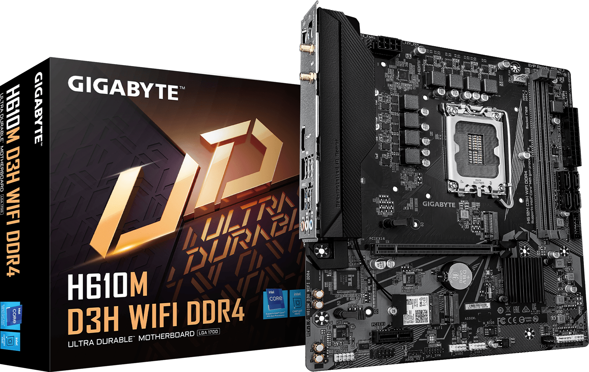 Gigabyte H610M D3H WIFI DDR4 LGA 1700 H610 Micro-ATX Motherboard - DDR4, WIFI