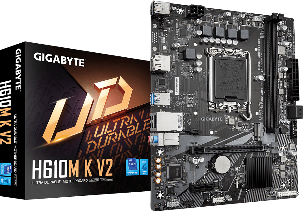 Gigabyte H610M K V2 LGA 1700 H610 Micro-ATX Motherboard - DDR5
