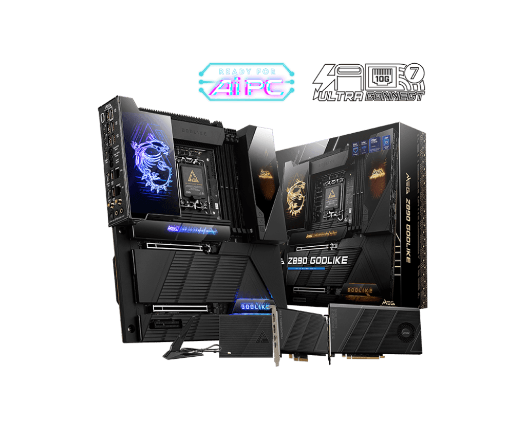 MSI MEG Z890 GODLIKE Intel LGA 1851 E-ATX DDR5 Motherboard - WiFi 7, Thunderbolt 5, 3.99" LCD - MEG Z890 GODLIKE
