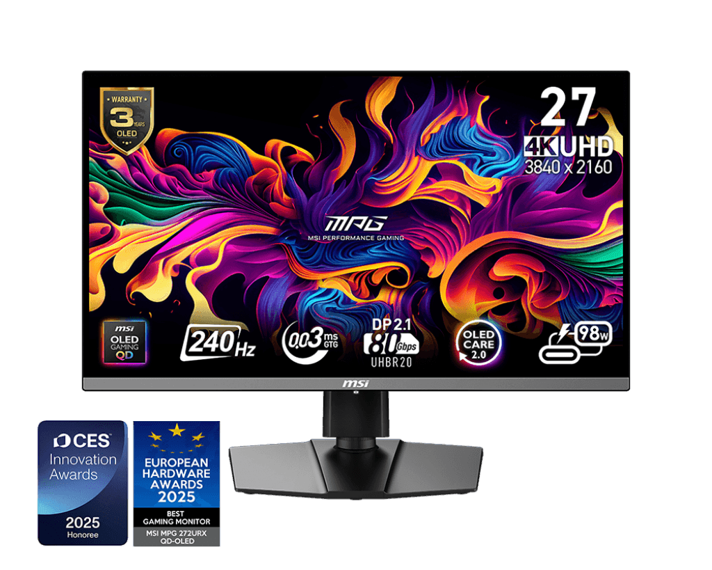MSI MPG 272URX QD-OLED 4K Ultra HD 26.5" OLED Gaming Monitor - Black