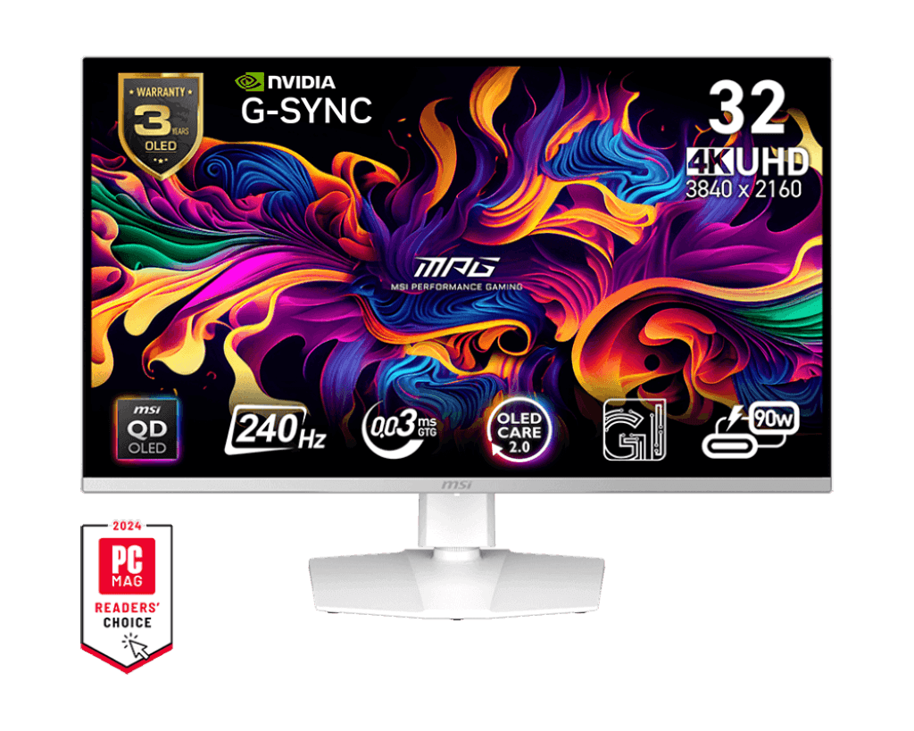 MSI MPG 321URXW 4K Ultra HD 32" QD-OLED Gaming Monitor - White