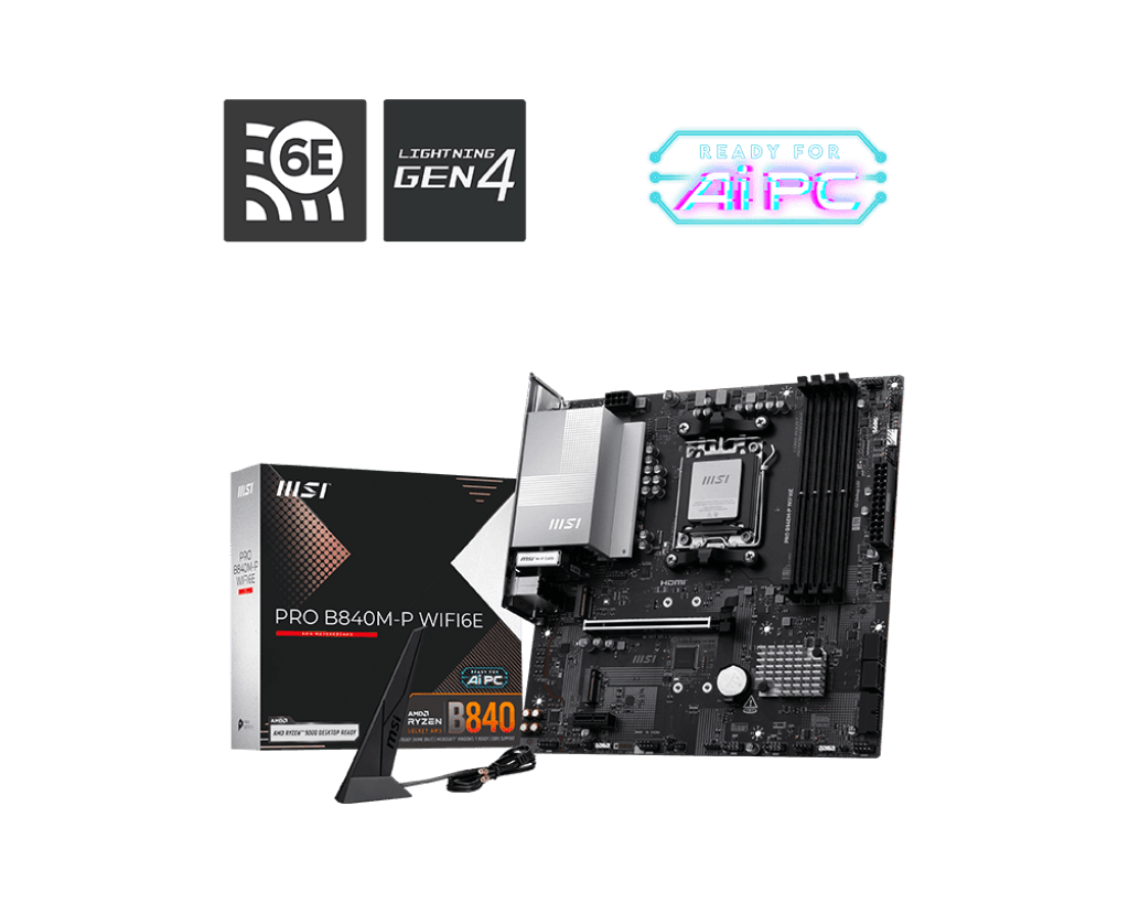 MSI PRO B840M-P WIFI6E AM5 DDR5 MATX Motherboard