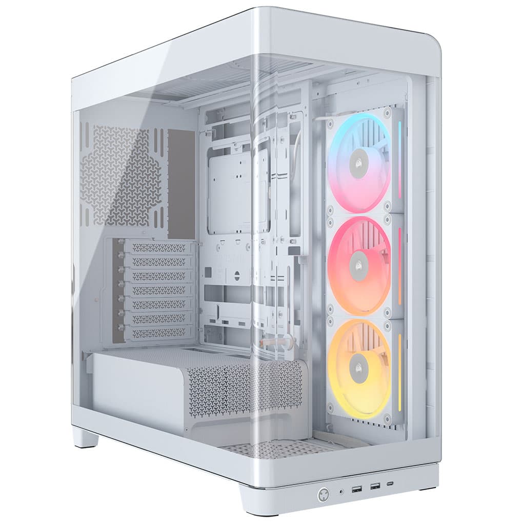 Corsair FRAME iCUE Link 4500X LX-R RGB Panoramic Glass Mid-Tower PC Case – White – CC-9011315-WW