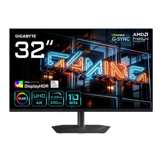 Gigabyte MO32U24 32" 4K UHD 240Hz QD-OLED FreeSync Premium Pro Gaming Monitor