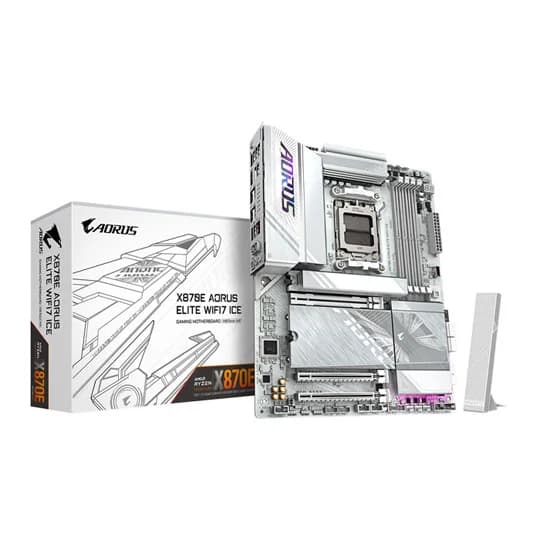 GIGABYTE X870E AORUS ELITE WIFI7 ICE AMD Ryzen DDR5 WIFI ATX Motherboard - Socket AM5