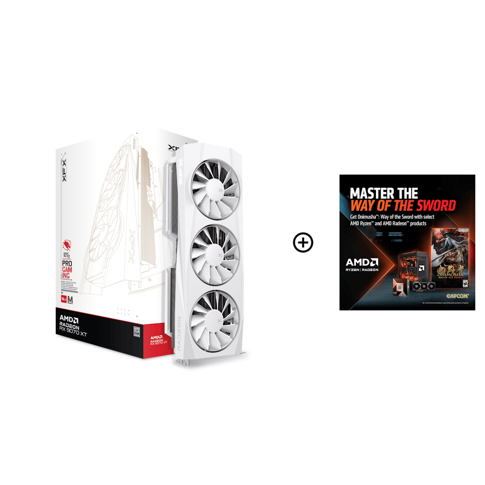XFX Quicksilver AMD Radeon RX 9070 XT White Magnetic Air Gaming Graphics Card - RX-97TMAQKW9
